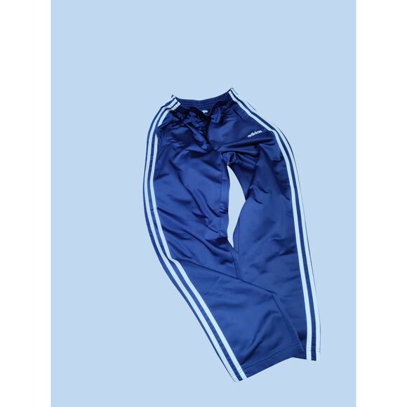 Adidas Women wind track pants-size 8 blue with white side stripes - Picture 1 of 3